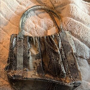 Worthington Snake Print Shoulder Bag - Black and Tan